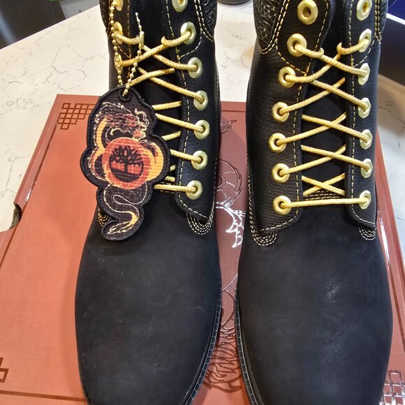 Timberland Heritage TB0A28MBEQ4 Boot Men Black Leather 6 Inch Lace-Up SZ 10 NEW - Picture 9 of 16